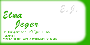 elma jeger business card